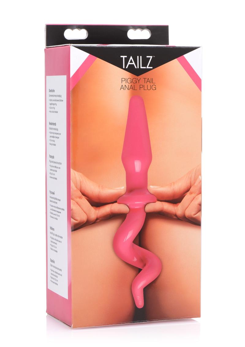 Tailz Piggy Tail Anal Plug Pink 9 Inch