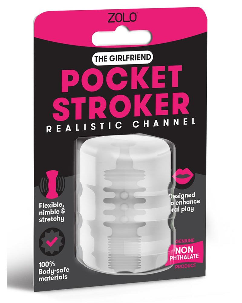Zolo Girlfriend Pocket Stroker Ribbed Texture Clear