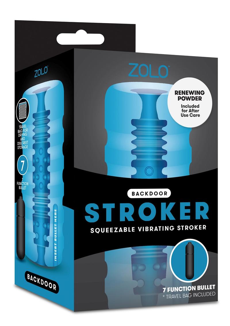 Zolo Backdoor Stroker Masturbador vibrador apretable Stroker Azul