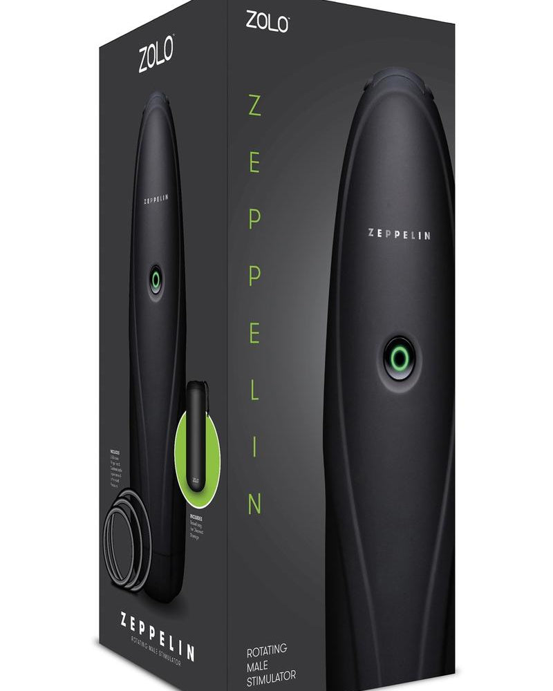 Zolo Zeppelin Rotating Male Stroker Textured Masturbator Black