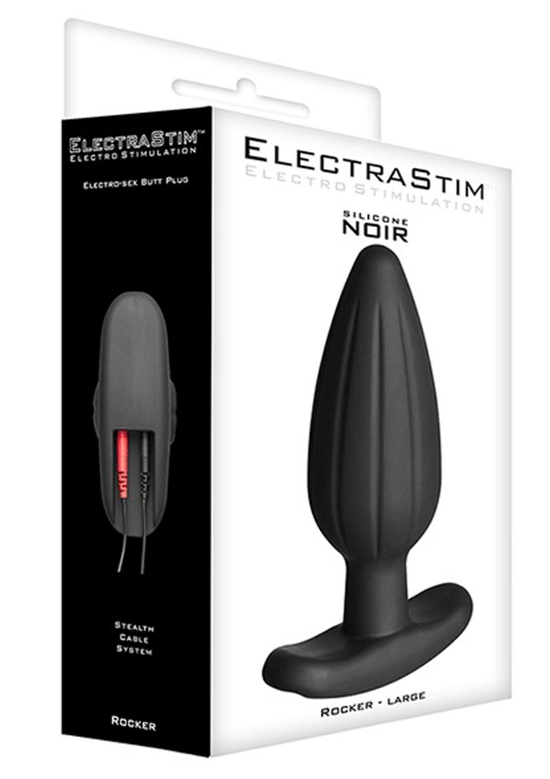 ElectraStim Rocker Silicone Noir Butt Plug Black Large