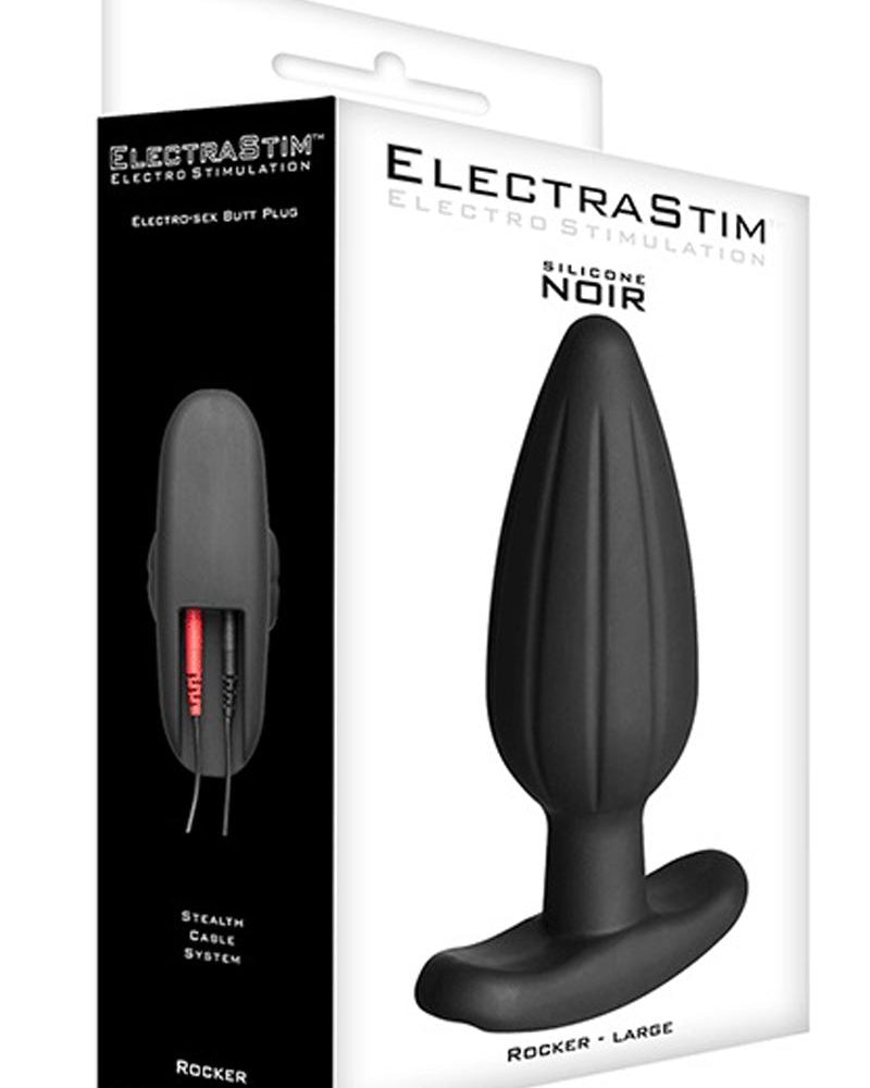 Tapón anal de silicona negra ElectraStim Rocker, tamaño grande