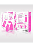 Mini masajeador recargable Bodywand de silicona con dos accesorios, color rosa