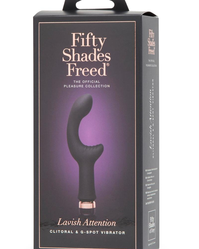 Fifty Shades Freed Lavish Attention USB Rechargeable Clitoral and G-Spot Vibrator Waterproof Black