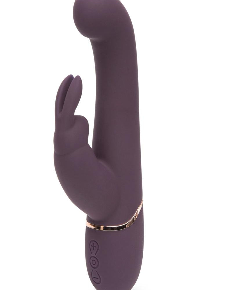 Vibrador de conejo delgado recargable por USB Ven a la cama Fifty Shades Freed, color negro