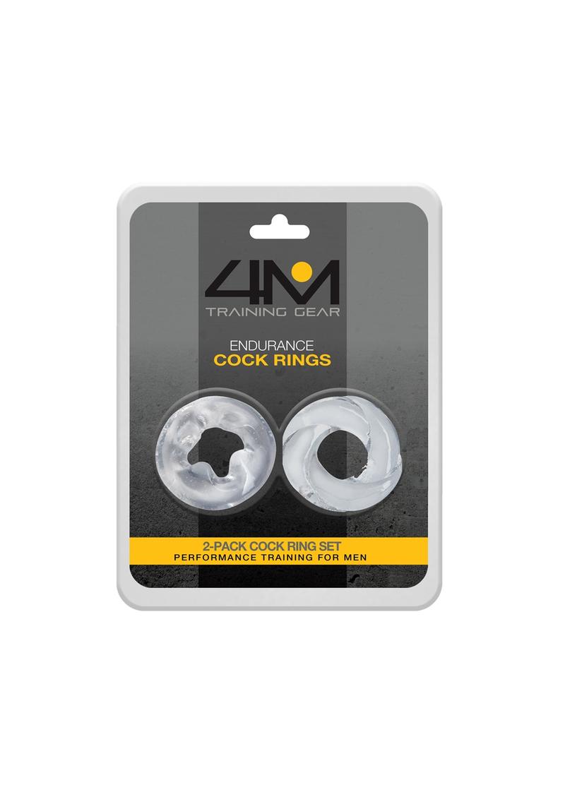 4M Endurance Cock Rings (2 Pack Set) - Clear