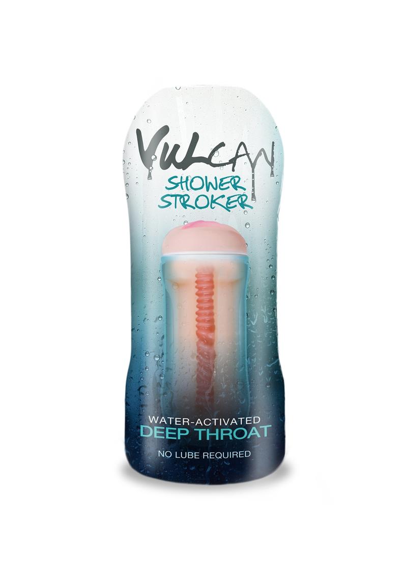 Masajeador de garganta profunda activado por agua Vulcan Cyberskin H2O Shower Stroker