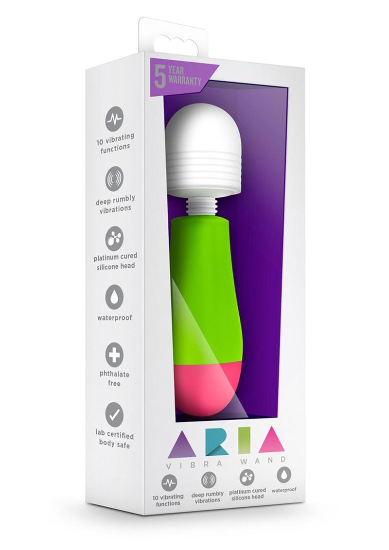 Aria Silicone Vibra Wand Waterproof Lime