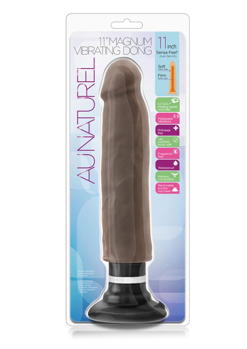 Au Naturel Sensa Feel Magnum Vibrating Dong Chocolate 12.5 Inch