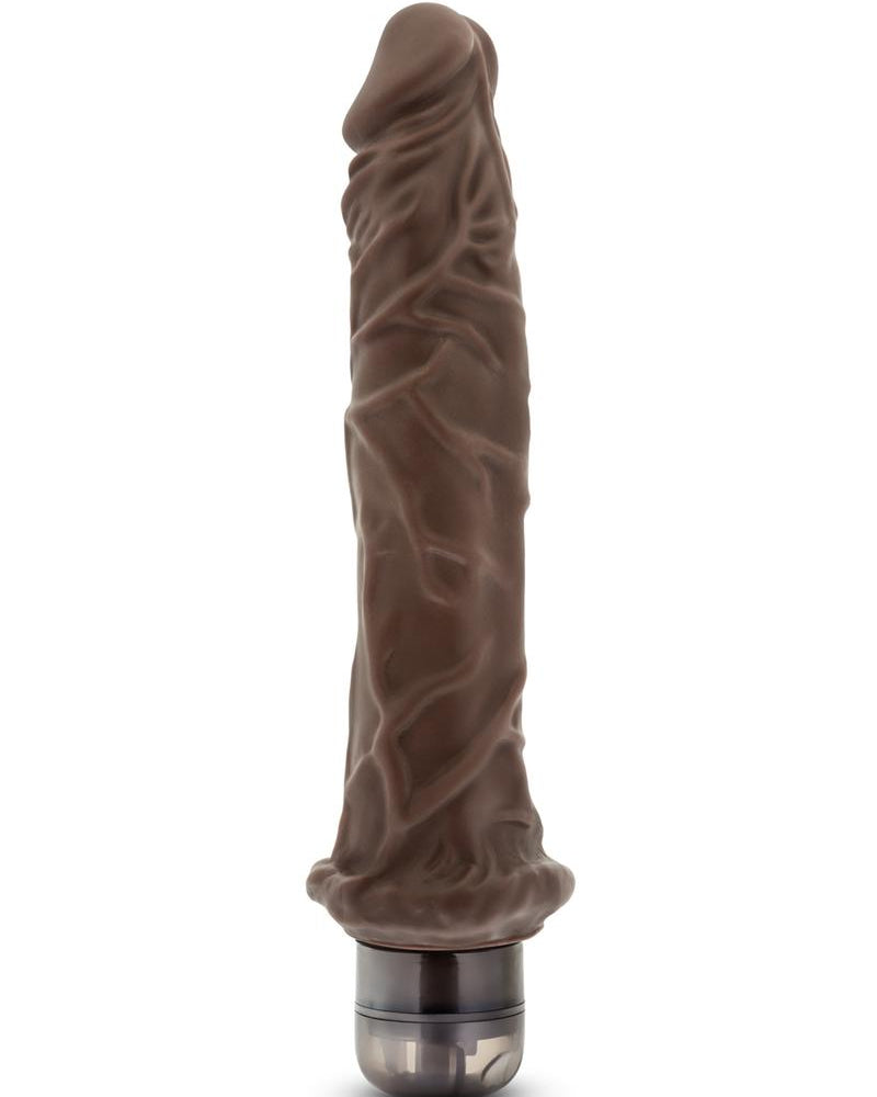 Dr. Skin Cock Vibe 8 Realistic Vibrator Splashproof Chocolate 9.75 Inch