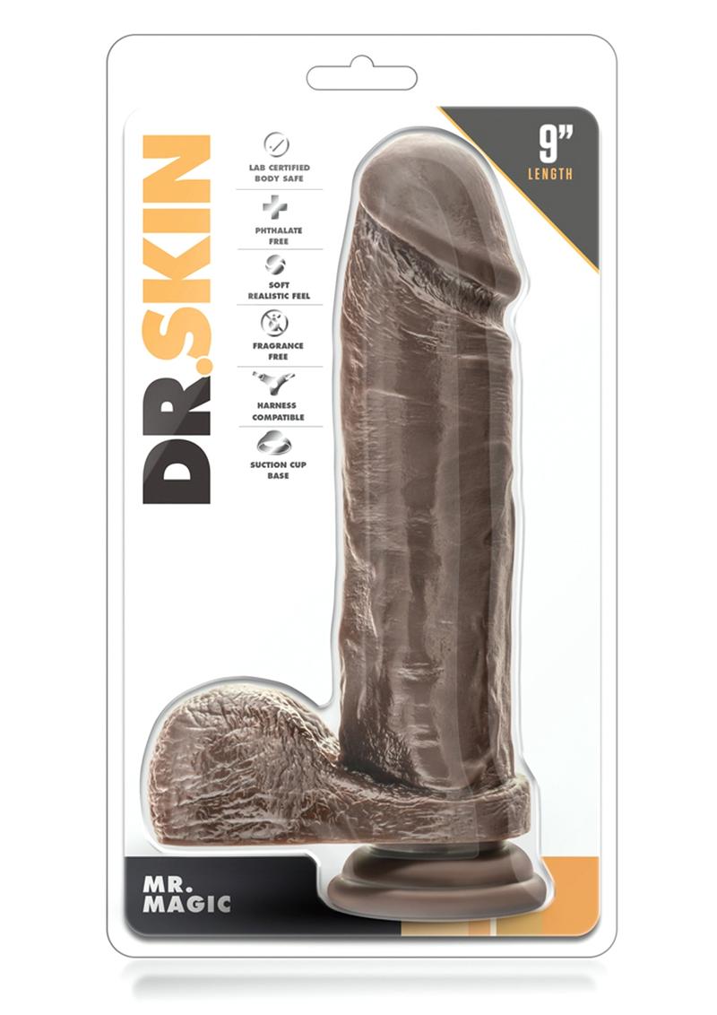 Consolador realista Mr Magic de Dr Skin, chocolate, 23 cm