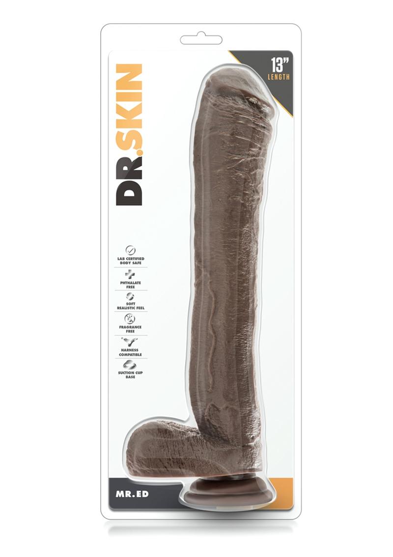 Dr Skin Mr Ed Realistic Dildo Chocolate 13 Inch