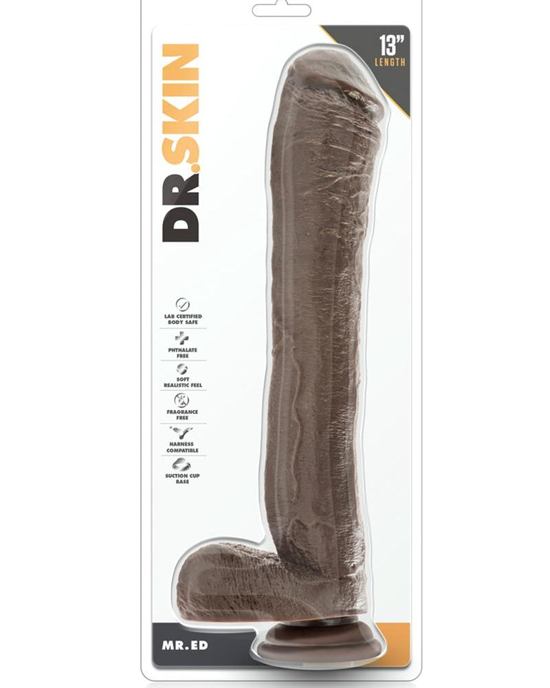 Dr Skin Mr Ed Realistic Dildo Chocolate 13 Inch