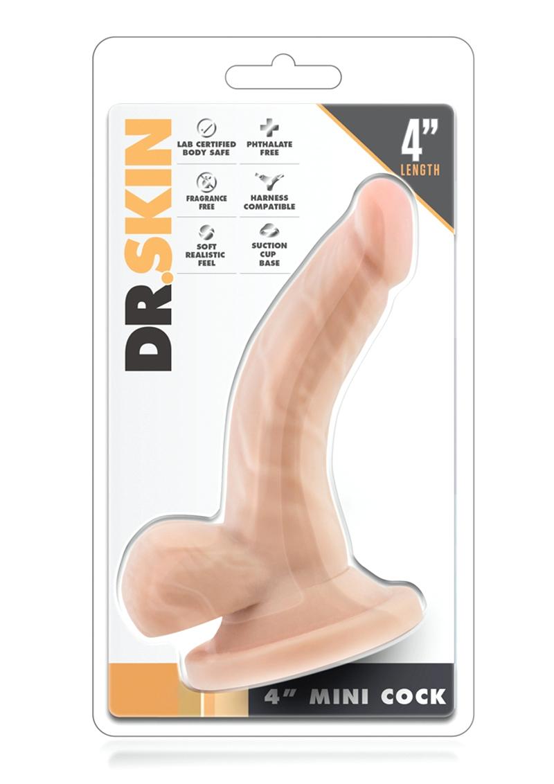 Mini pene realista Dr. Skin beige de 4 pulgadas