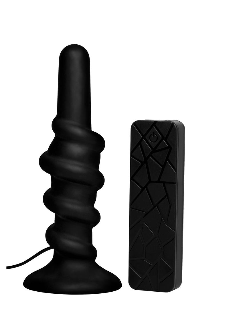 Tapón anal vibrador de silicona en espiral con control remoto de 6,5 pulgadas