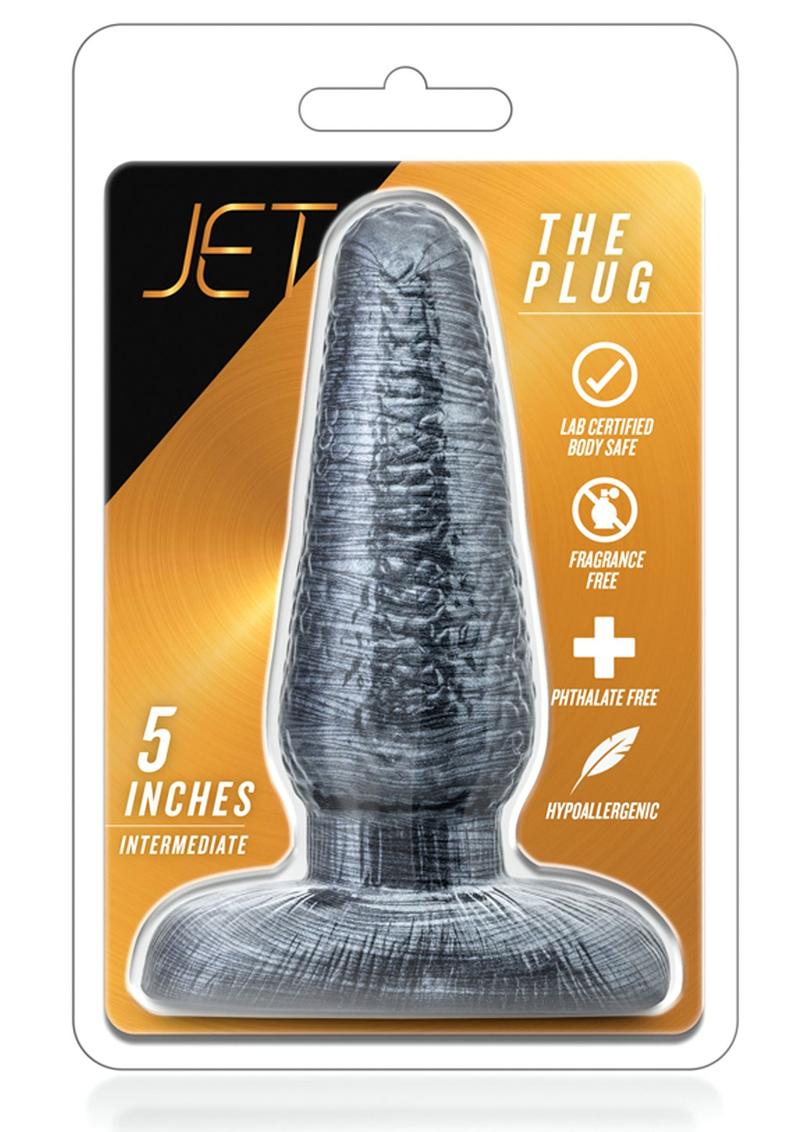 Jet The Plug Black Anal Plug Textured Suction Cup Base