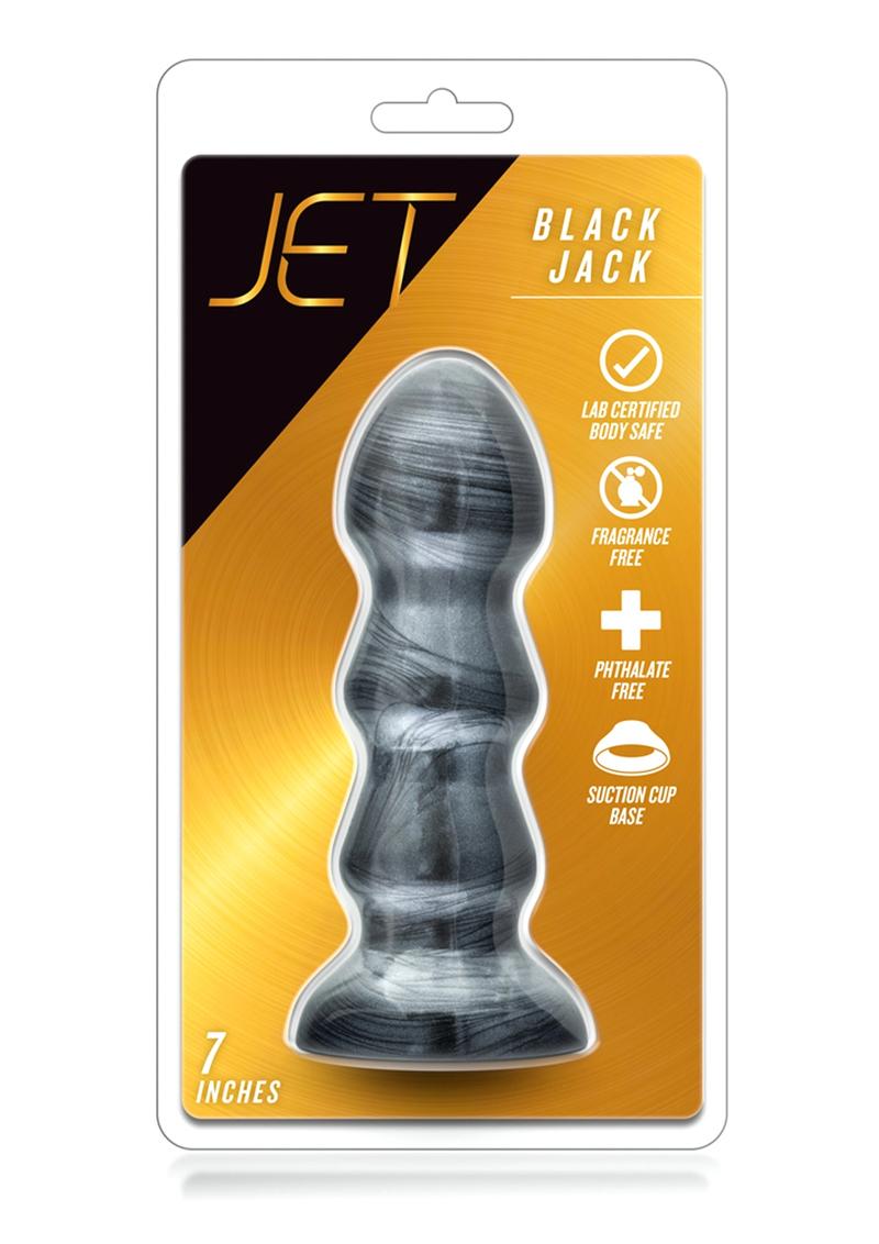 Plug anal negro metálico sin vibración Jet Black Jack Carbon