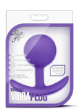 Tapón anal de silicona de dos tonos VibraPlug de lujo, color morado, 3,5 pulgadas