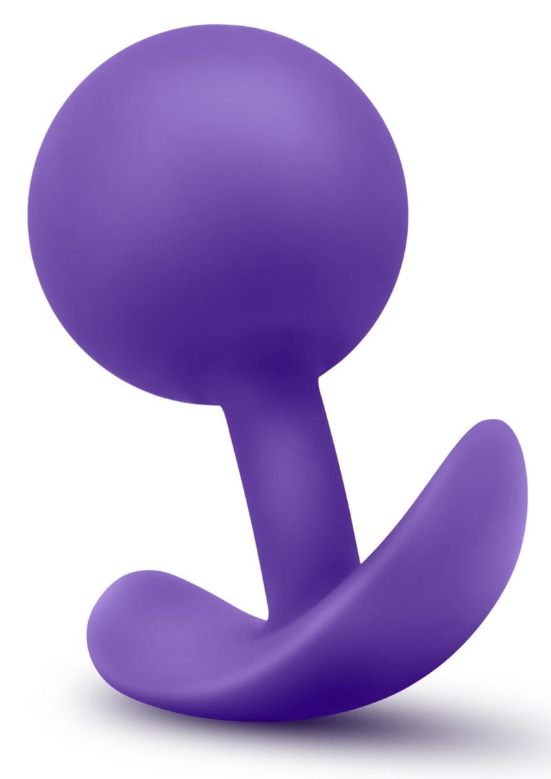 Tapón anal de silicona de dos tonos VibraPlug de lujo, color morado, 3,5 pulgadas