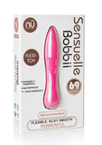 Masajeador de bala recargable por USB de silicona flexible NU Sensuelle Bobbii con 69 funciones, resistente al agua, color magenta