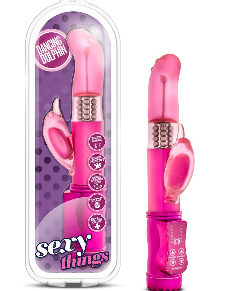 Sexy Things Dancing Dolphin Gyrating Vibe Fuchsia 9 Inch