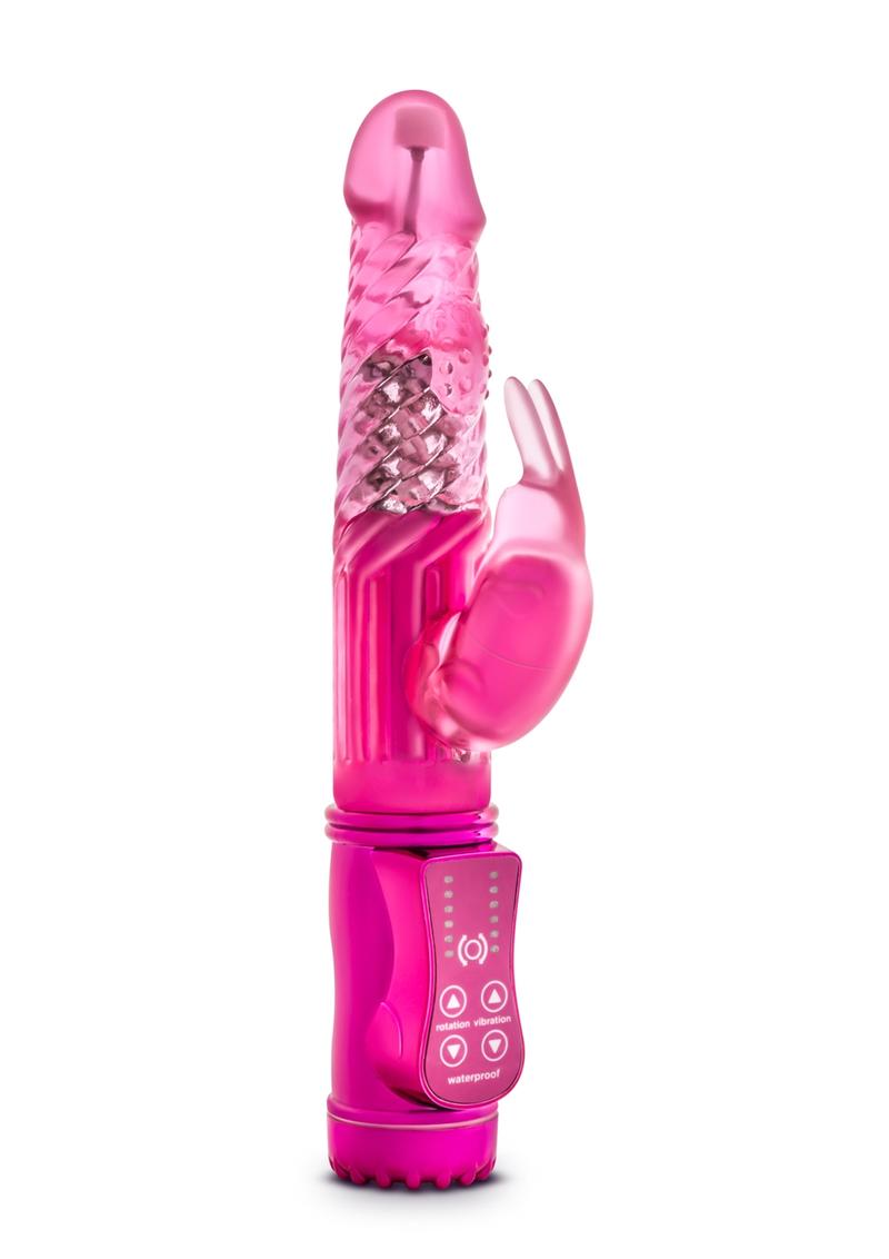 Vibrador giratorio de conejo sexy things, color fucsia, 23 cm