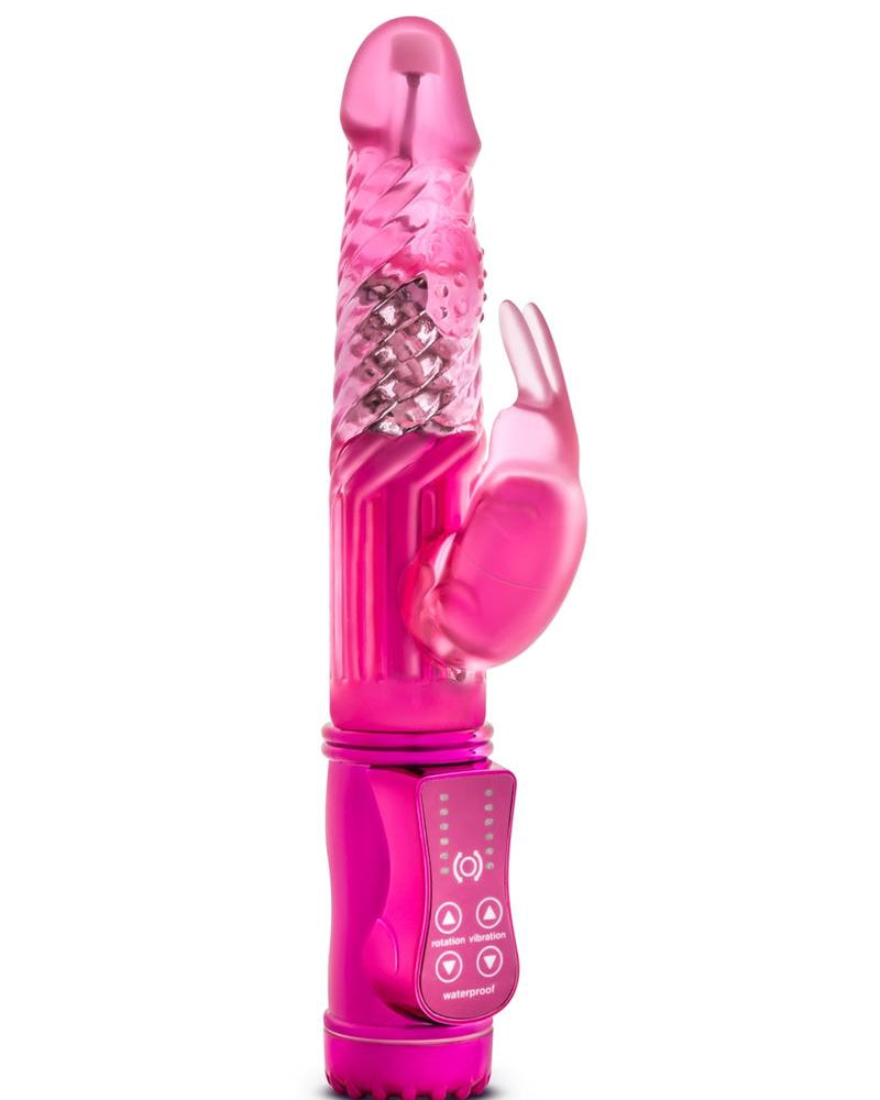 Vibrador giratorio de conejo sexy things, color fucsia, 23 cm