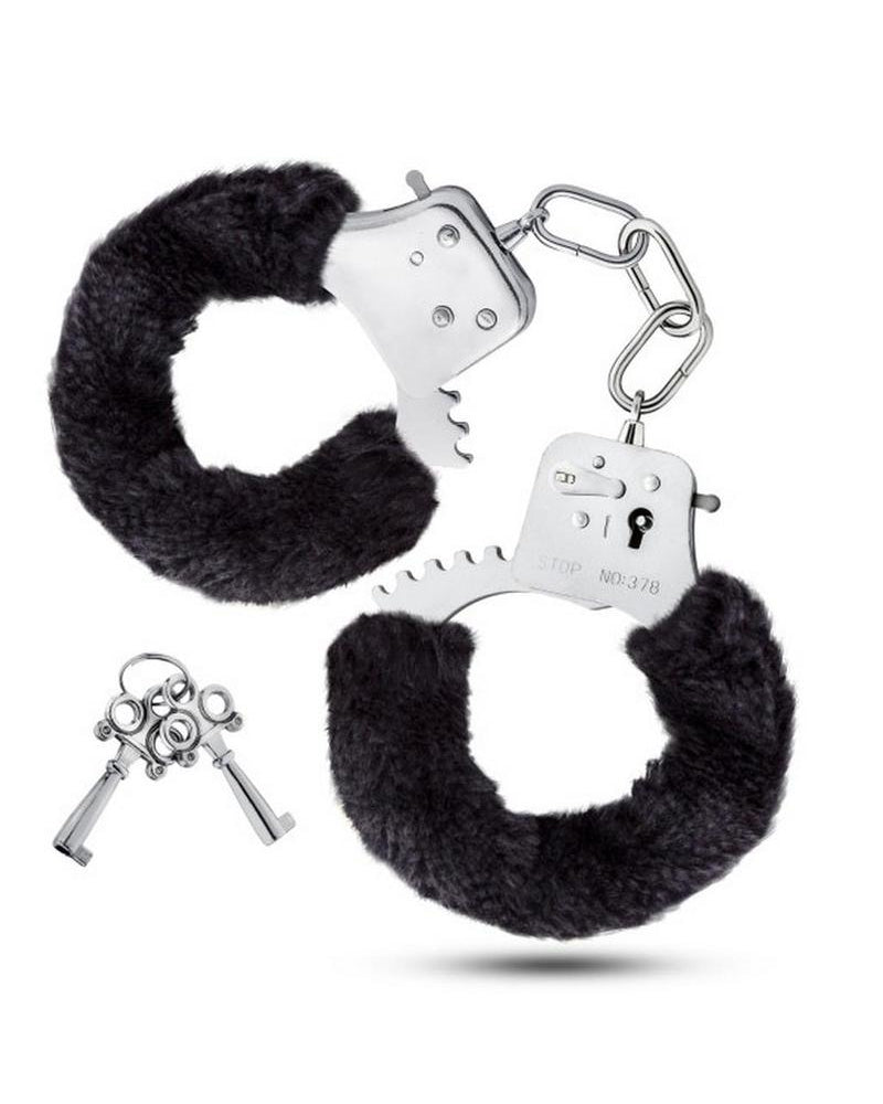 Esposas ajustables de piel sintética Temptasia con llaves, color negro