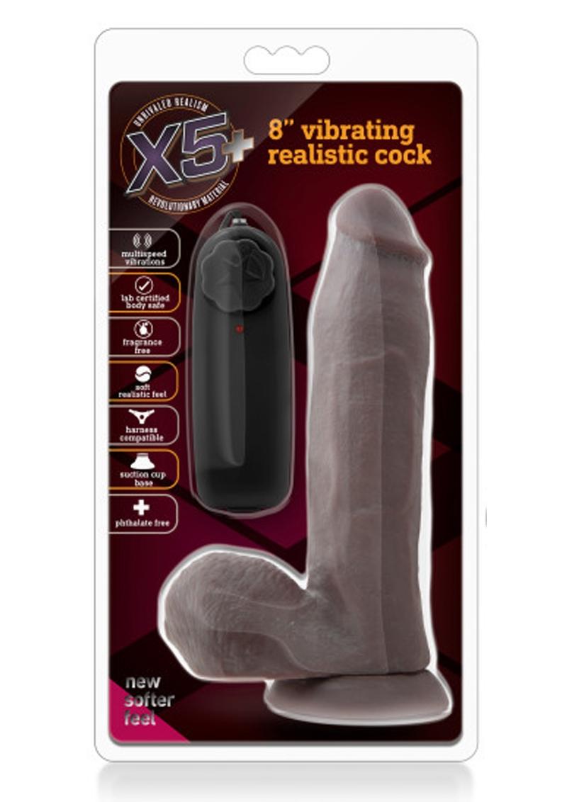 X5 Plus - Pene vibrador de 20 cm - Chocolate