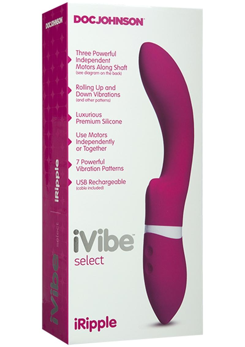 iVibe Select Silicone iRipple USB Rechargeable Vibe Waterproof Pink 9 Inch