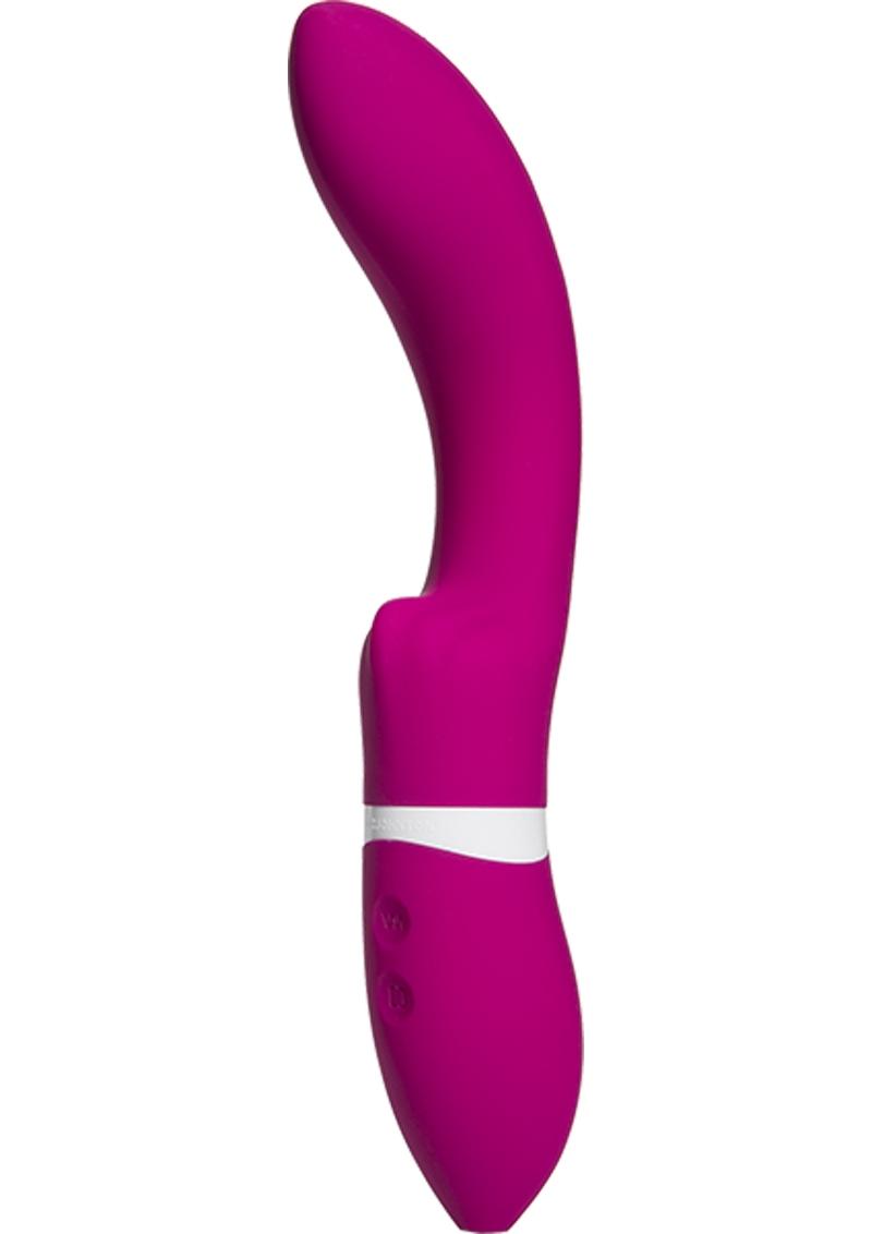 Vibrador iVibe Select de silicona iRipple recargable por USB, resistente al agua, color rosa, 9 pulgadas