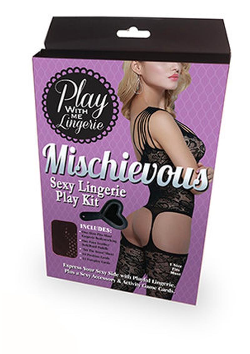 Play With Me Mischievous Sexy Lingerie Play Kit Black