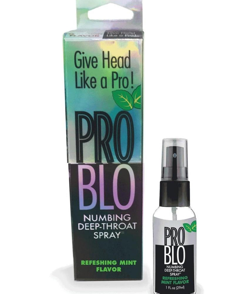 Spray anestésico para garganta profunda Pro Blo con sabor refrescante a menta