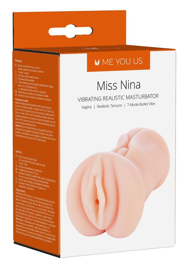 Linx Miss Nina Vibrating Realistic Masturbator With Bullets Waterproof Flesh