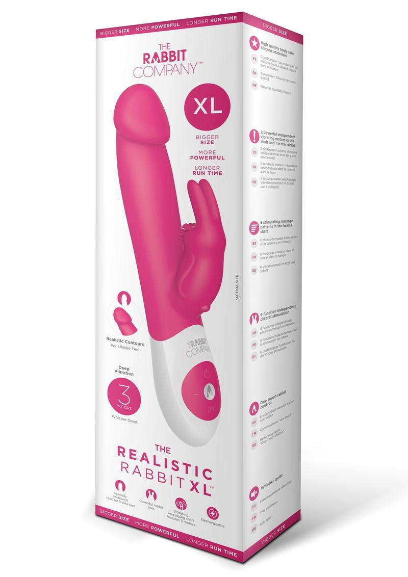 Vibrador de silicona recargable por USB The Rabbit Company Realistic Rabbit XL