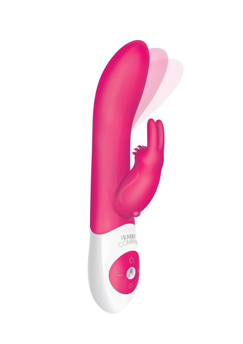 Vibrador de silicona Come Hither Rabbit XL de The Rabbit Company, color rosa