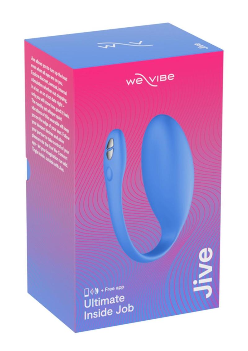 Vibrador para parejas recargable por USB de silicona We Vibe Jive, controlado por Bluetooth, resistente al agua, color azul