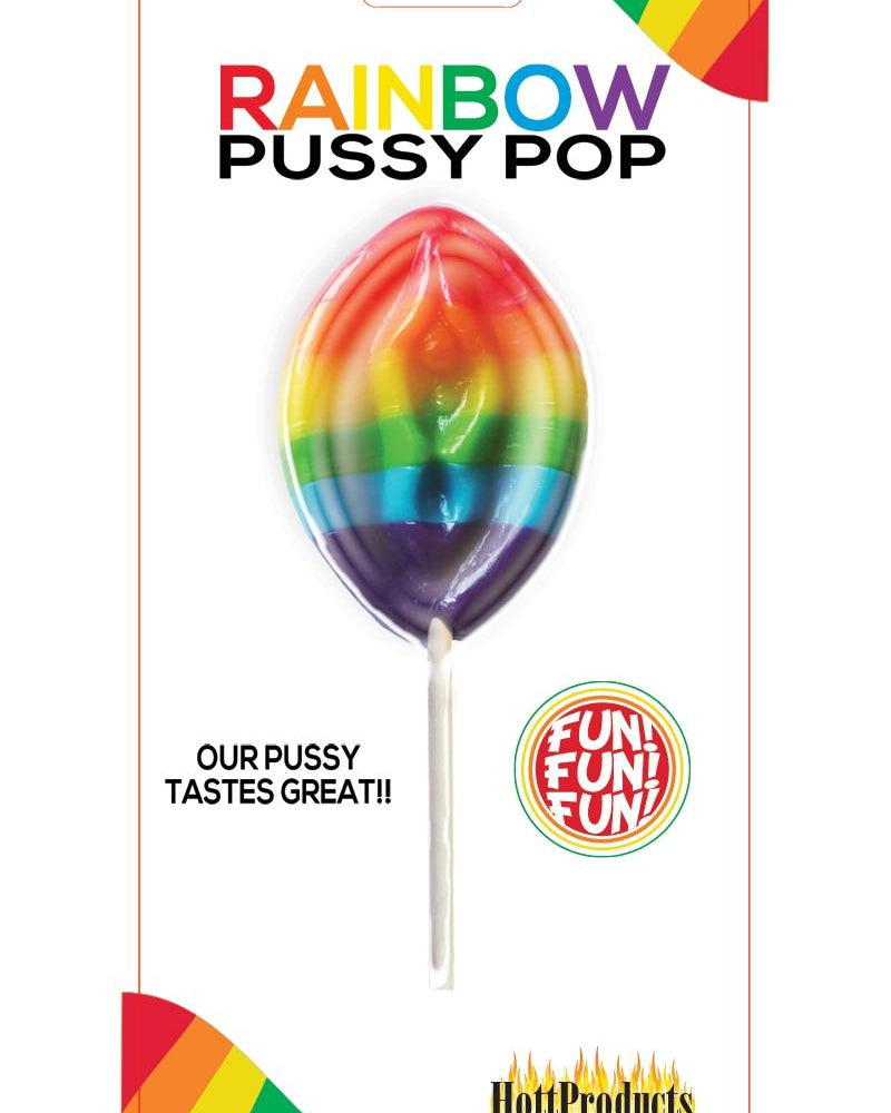Paletas de caramelo Rainbow Pussy Pops sabor afrutado