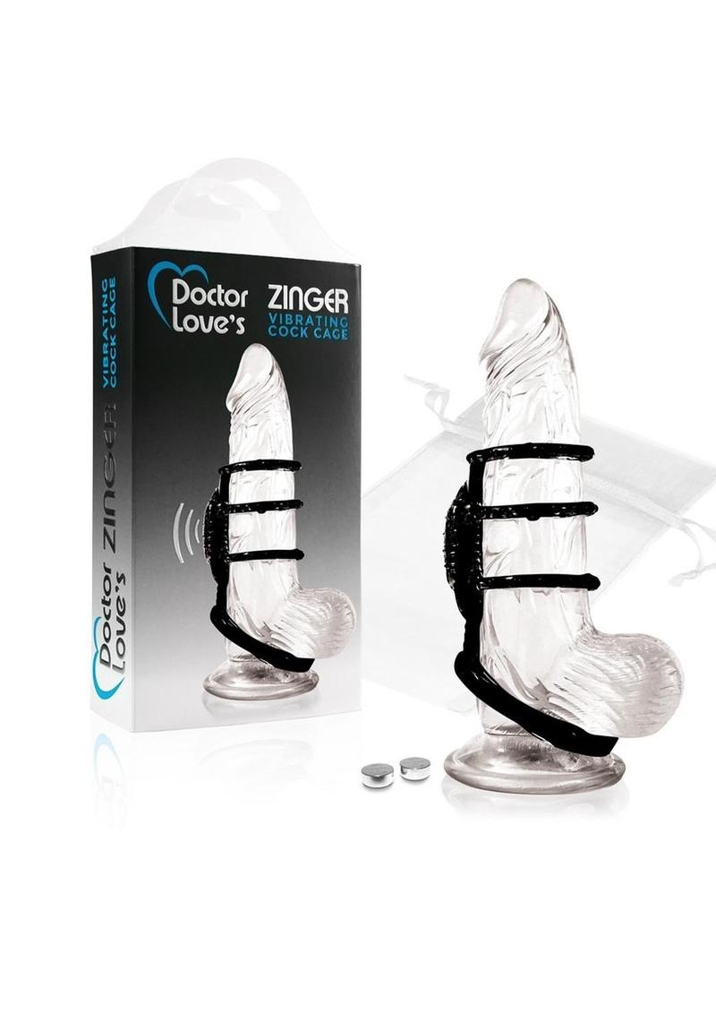 Doctor Love's Zinger Vibrating Cock Cage Black