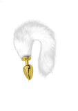 Artemis Lrg Gold Plug with Long White Tail