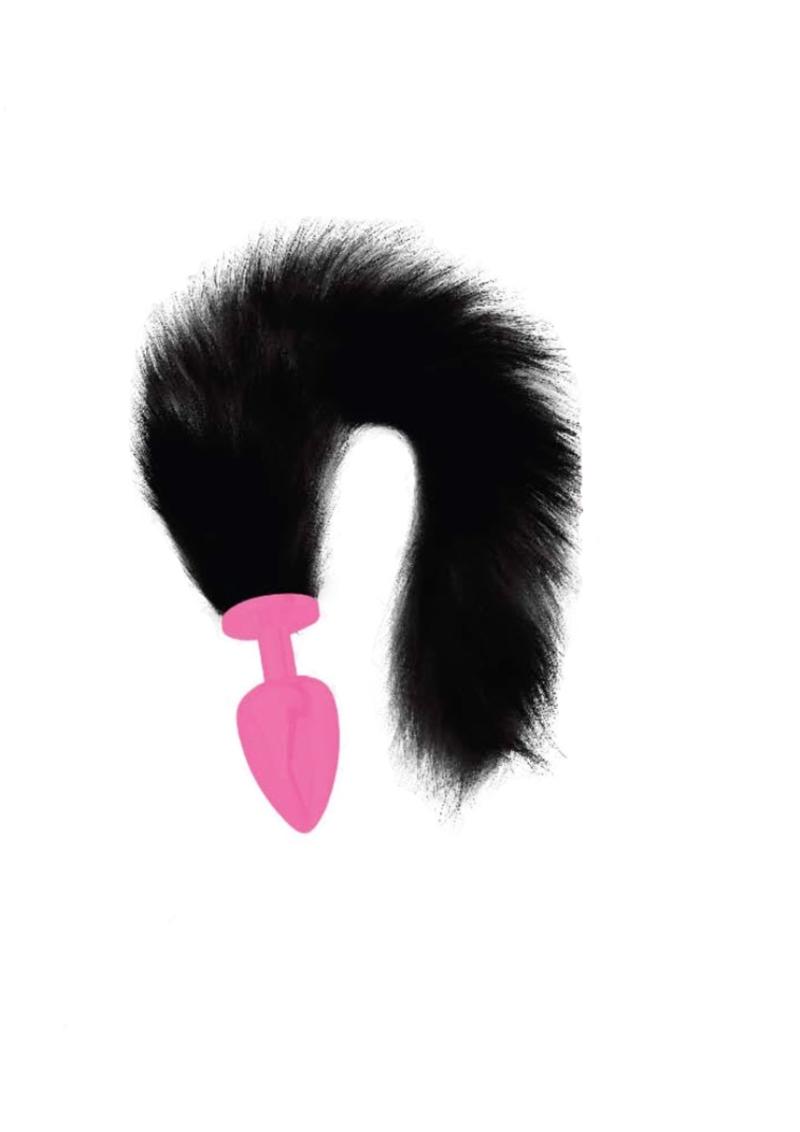 Venus Lrg Pink Plug with Long Black Tail