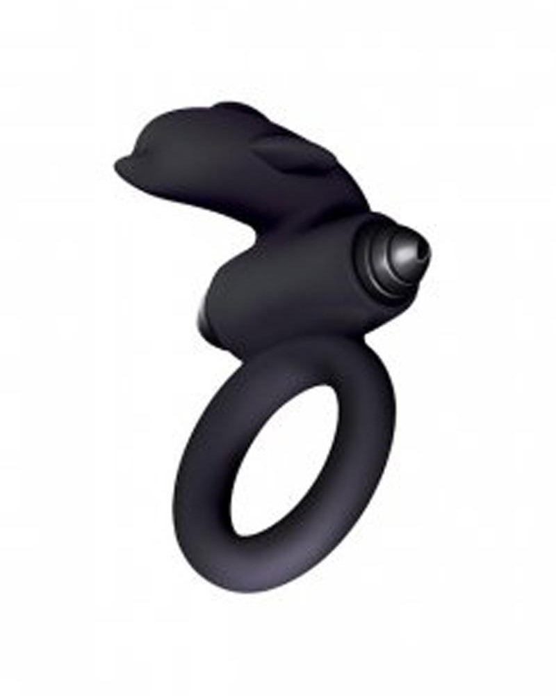 Anillo vibrador de silicona S Bullet Ring Flipper de 2,5 pulgadas, color negro