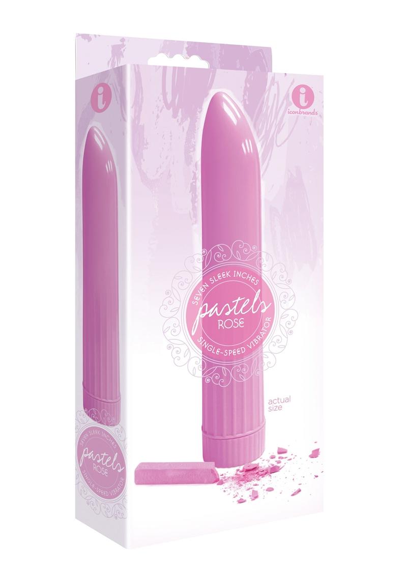 El vibrador 9 Pastel resistente al agua de 7 pulgadas en color rosa