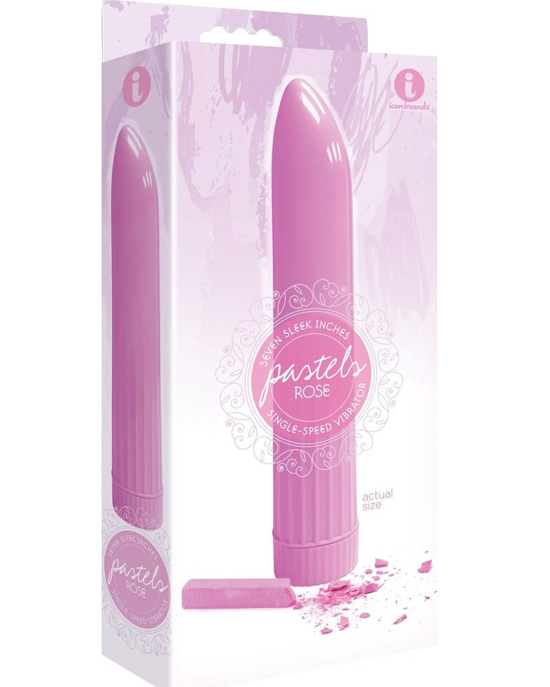 El vibrador 9 Pastel resistente al agua de 7 pulgadas en color rosa