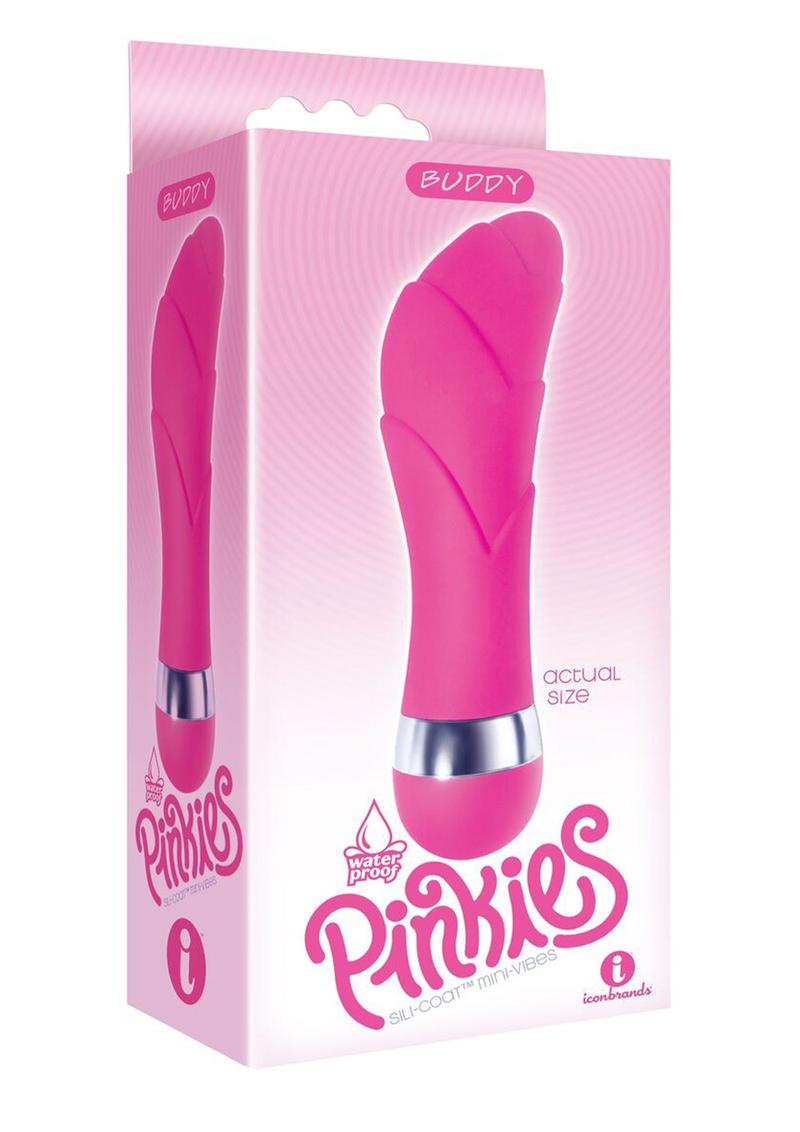 Mini vibrador de silicona Pinkies Buddy, resistente al agua, color rosa, 4,5 pulgadas