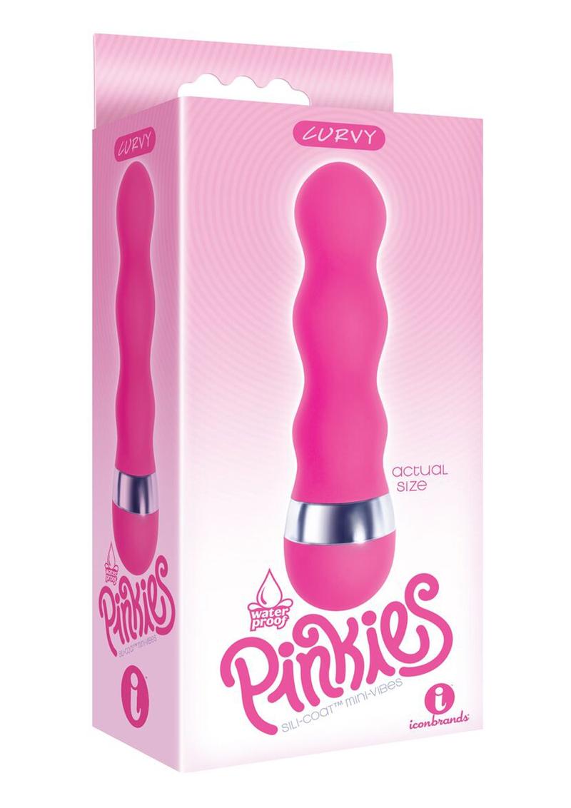 Mini vibrador de silicona Pinkies Curvy, resistente al agua, color rosa, 4 pulgadas