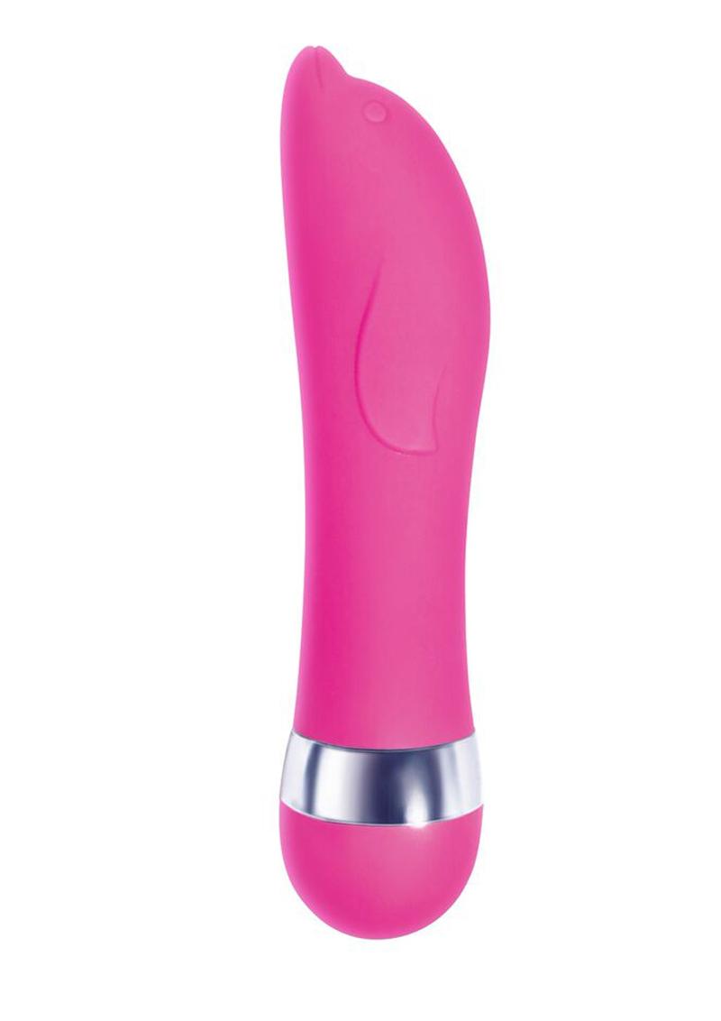 Mini vibrador de silicona Pinkies Dolphy, resistente al agua, color rosa, 4,5 pulgadas