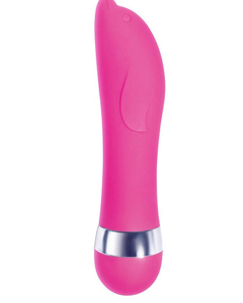 Mini vibrador de silicona Pinkies Dolphy, resistente al agua, color rosa, 4,5 pulgadas