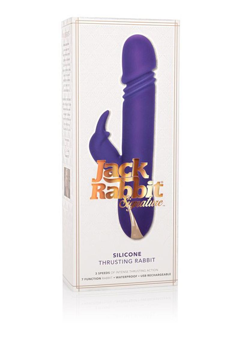 Conejo vibrador de silicona Jack Rabbit Signature, recargable por USB, resistente al agua, morado