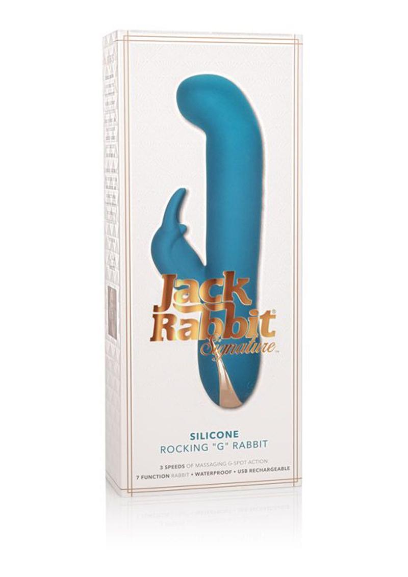 Conejo mecedor de silicona Jack Rabbit Signature, recargable por USB, resistente al agua, color azul